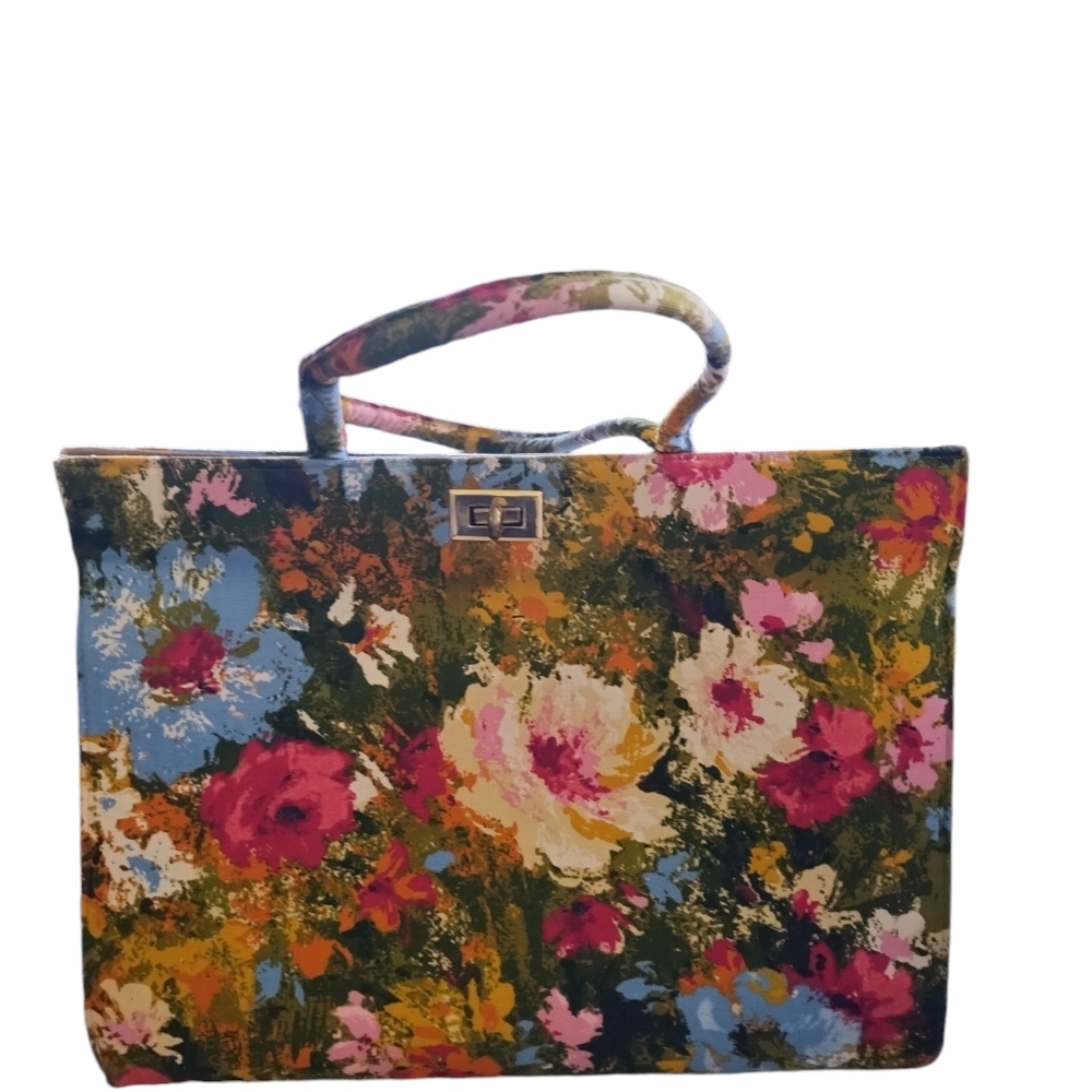 Vintage 1960s Margaret Smith Gardiner Maine canvas handbag